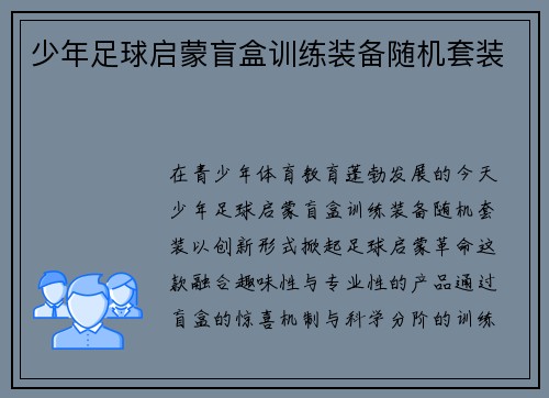 少年足球启蒙盲盒训练装备随机套装